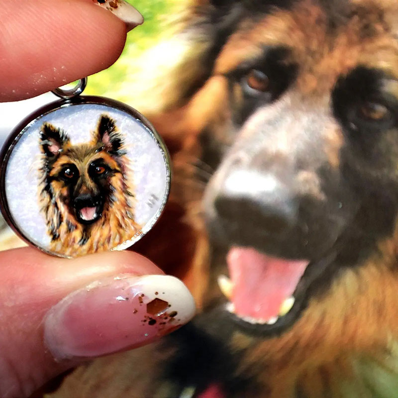 Hond portret op jewelry - Charmbeads
