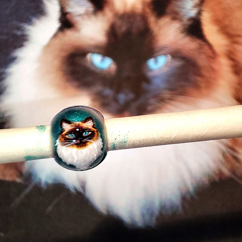 Kattenportret op jewelry - Charmbeads